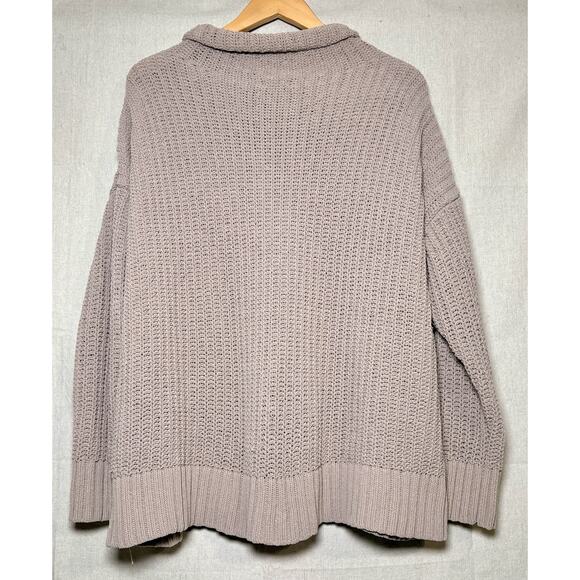 Aerie Oversized Chunky Knit Roll Turtleneck Sweater Dusty Pink Women’s Size XS - Picture 2 of 6